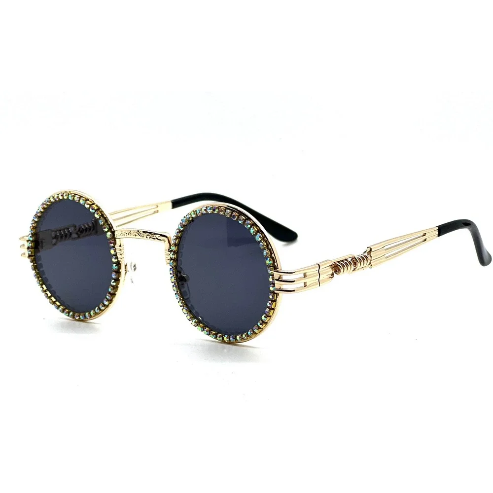 Diamond‎ Sunglasses Dark Black Lens Street Wear Hip Hop Gang Shades UV400 Trendy